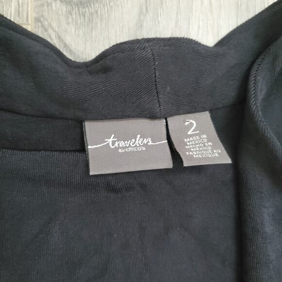 Chicos Travelers Jacket Skirt Set Womens L /2 Lace Trim Open Front Career Whimsy - Picture 6 of 13